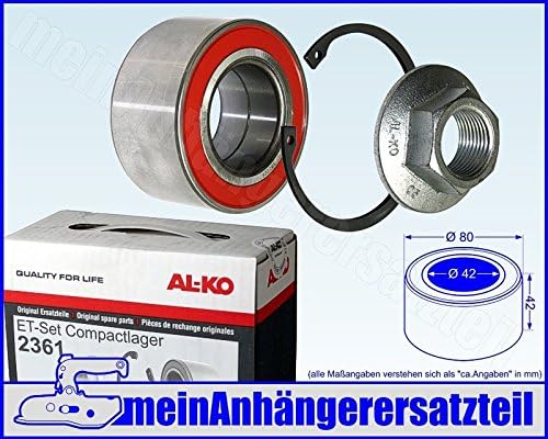 meinAnhängerersatzteil Original ALKO Kompaktlager Radlager f. Radbremse 2361 42/80x42mm 42x80x42mm 4