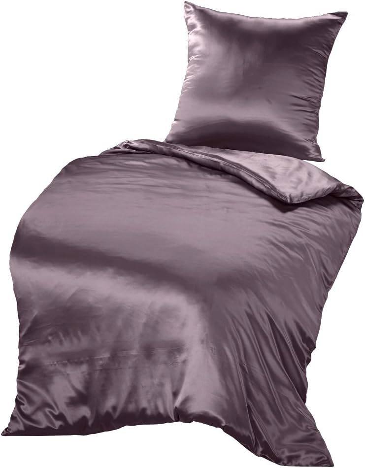 THXSILK Seidenbettwäsche Set 2 teilig, Bettbezug 135 x 200 cm und 80 x 80 cm Kissenbezug, Hypoallerg