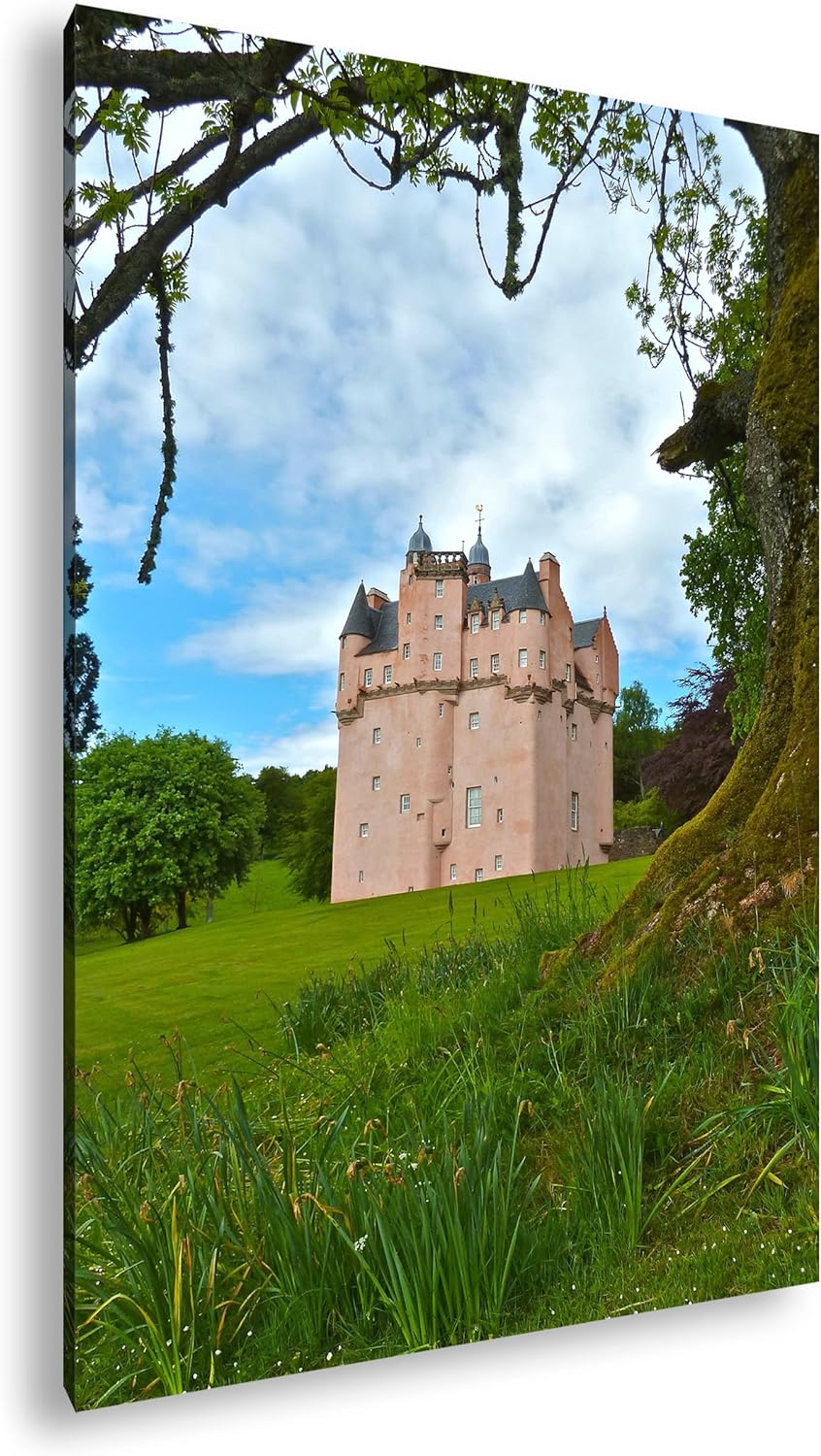 deyoli Festung in Schottland Format: 80x60 als Leinwandbild, Motiv fertig gerahmt auf Echtholzrahmen