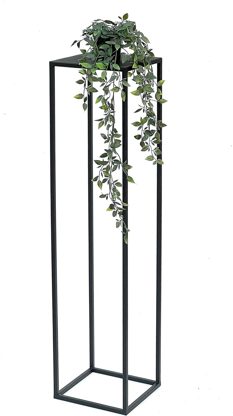 DanDiBo Blumenhocker Metall Schwarz Eckig 100 cm Blumenständer Beistelltisch 96351 Blumensäule Moder