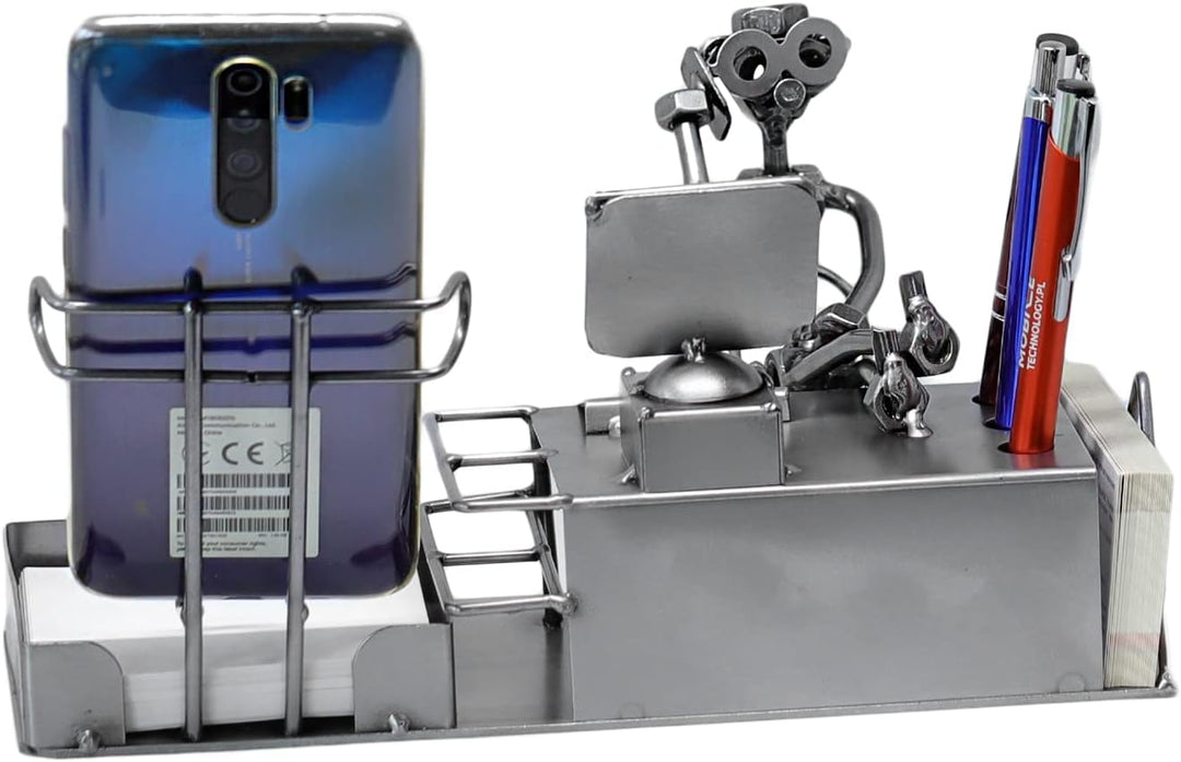 metalman24 Schraubenmännchen BÜRO PC Schreibtisch Organizer HANDYHALTER Visitenkartenhalter Stifteha