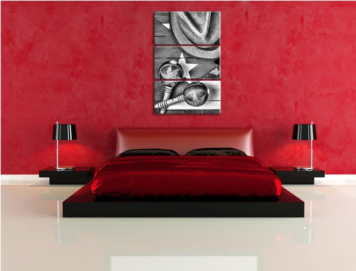 Pixxprint Kuba Stillleben/Format: 3-Teiler (120x80cm) cm/Leinwandbild fertig bespannt Wandbild Kunst