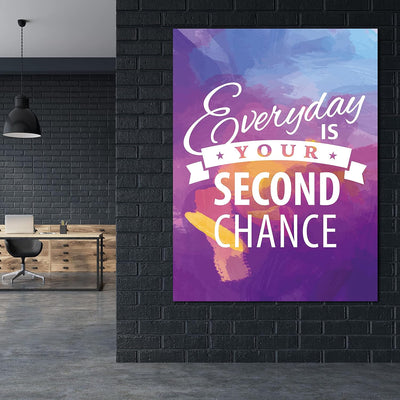 wandmotiv24 Deko Acrylglas Wand-Bild, Grösse 100x75cm, Hochformat, Second Chance, Everyday, Pastell,