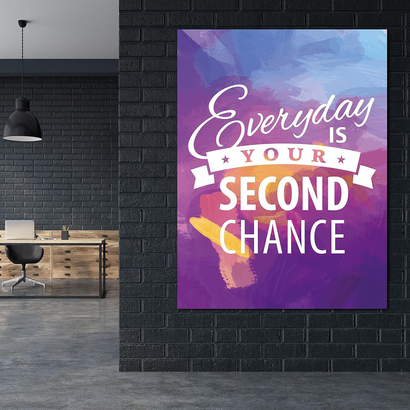 wandmotiv24 Deko Acrylglas Wand-Bild, Grösse 100x75cm, Hochformat, Second Chance, Everyday, Pastell,