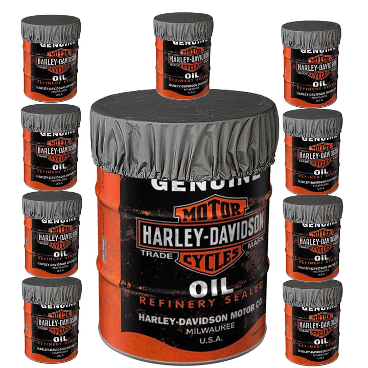 QUICK STAR 10 Stück Fasshaube 60cm aus Polyester PVC Schutzhülle Ölfass Regentonne Stahlfass Fassabd