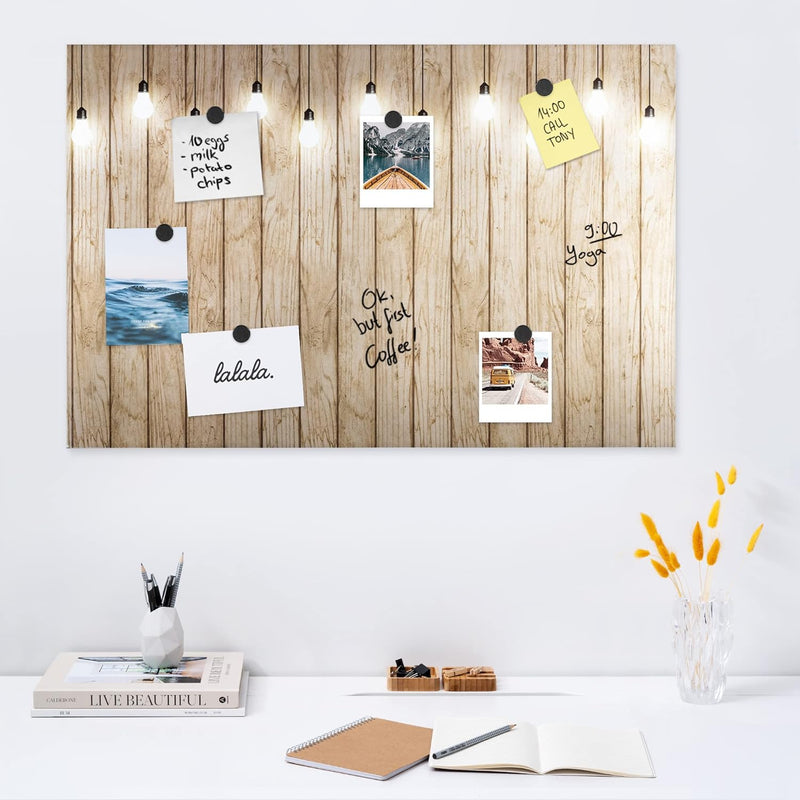 Navaris Magnettafel Magnetpinnwand Memoboard zum Beschriften - 60x40 cm Notiztafel div. Designs - Ta