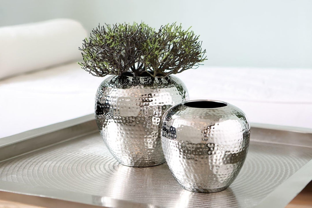 Fink 157014 LOSONE Vase, Edelstahl 25cm Silberfarben / Vernickelt, 25cm Silberfarben / Vernickelt