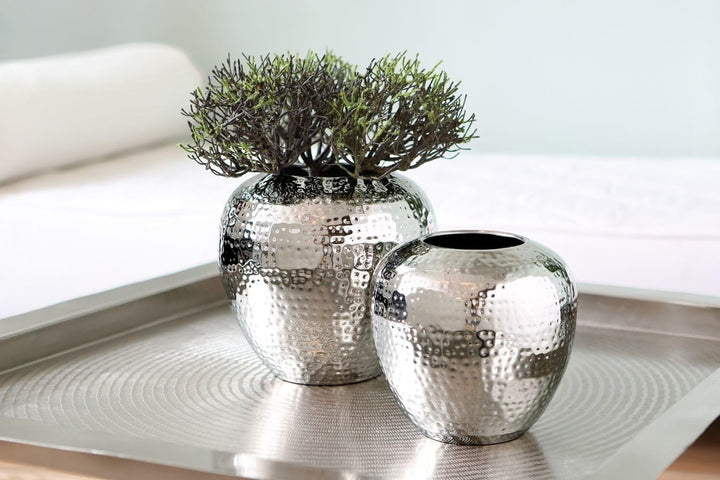Fink 157014 LOSONE Vase, Edelstahl 25cm Silberfarben / Vernickelt, 25cm Silberfarben / Vernickelt
