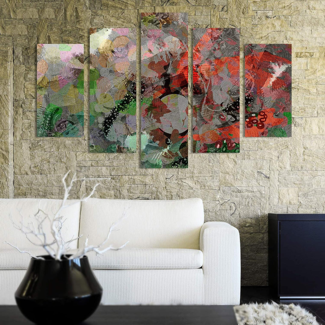 Feeby Modernes Bild Künstlerisch 5 Paneele Design Design Mehrfarbig 250x120 cm Deco panel 250x120 cm