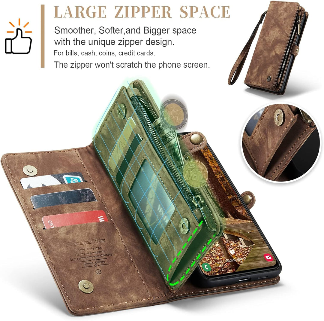 UFinetech Samsung S23 Hülle, Stossfest Kartenfach Magnetisch Abnehmbare Tasche Samsung Galaxy S23 5G