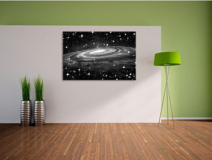 Pixxprint Spiralgalaxie im Weltall als Leinwandbild/Grösse: 100x70 / Wandbild/Kunstdruck/fertig besp