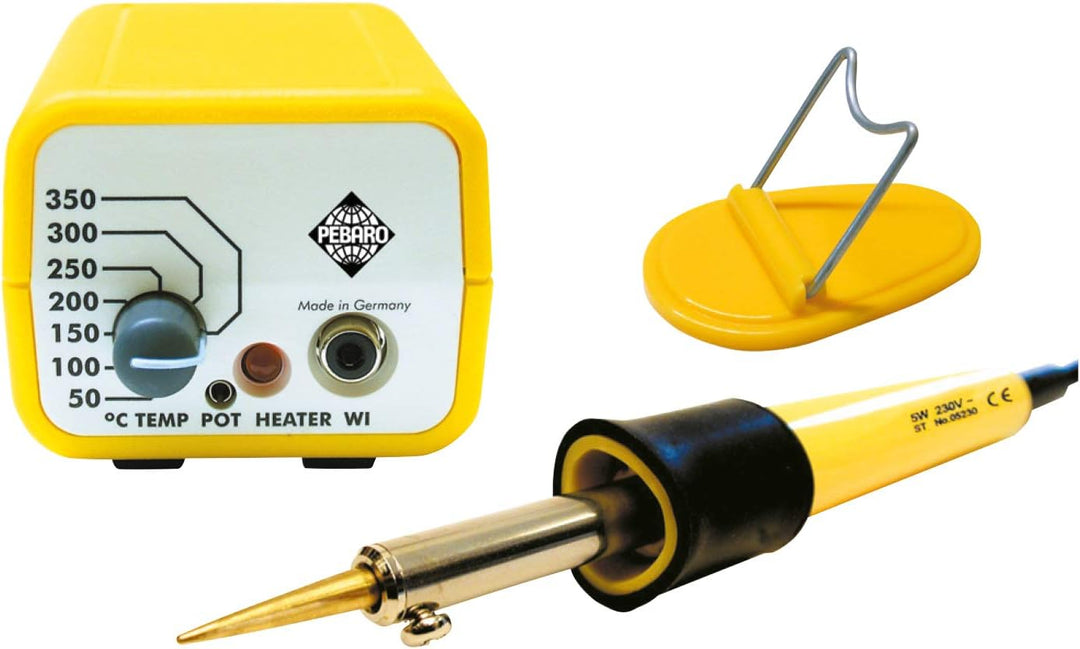 Pebaro 0275 Encaustic Station, stufenlose Temperaturwahl, Kolben, Schreibspitze, Messingbürste und 5