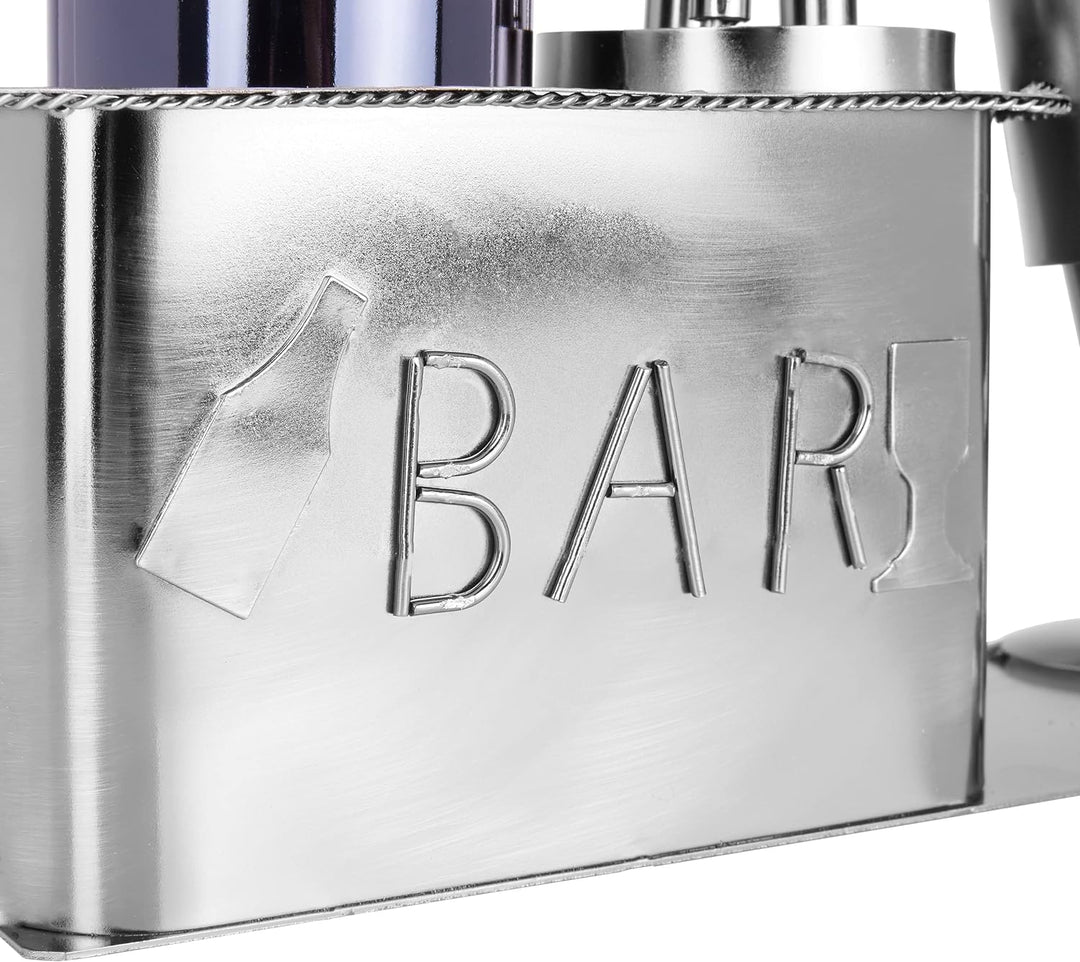 BRUBAKER Weinflaschenhalter Liebespaar an der Bar Deko-Objekt Metall Paargeschenk Flaschenständer mi