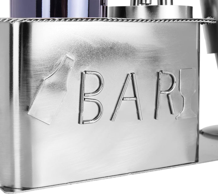BRUBAKER Weinflaschenhalter Liebespaar an der Bar Deko-Objekt Metall Paargeschenk Flaschenständer mi