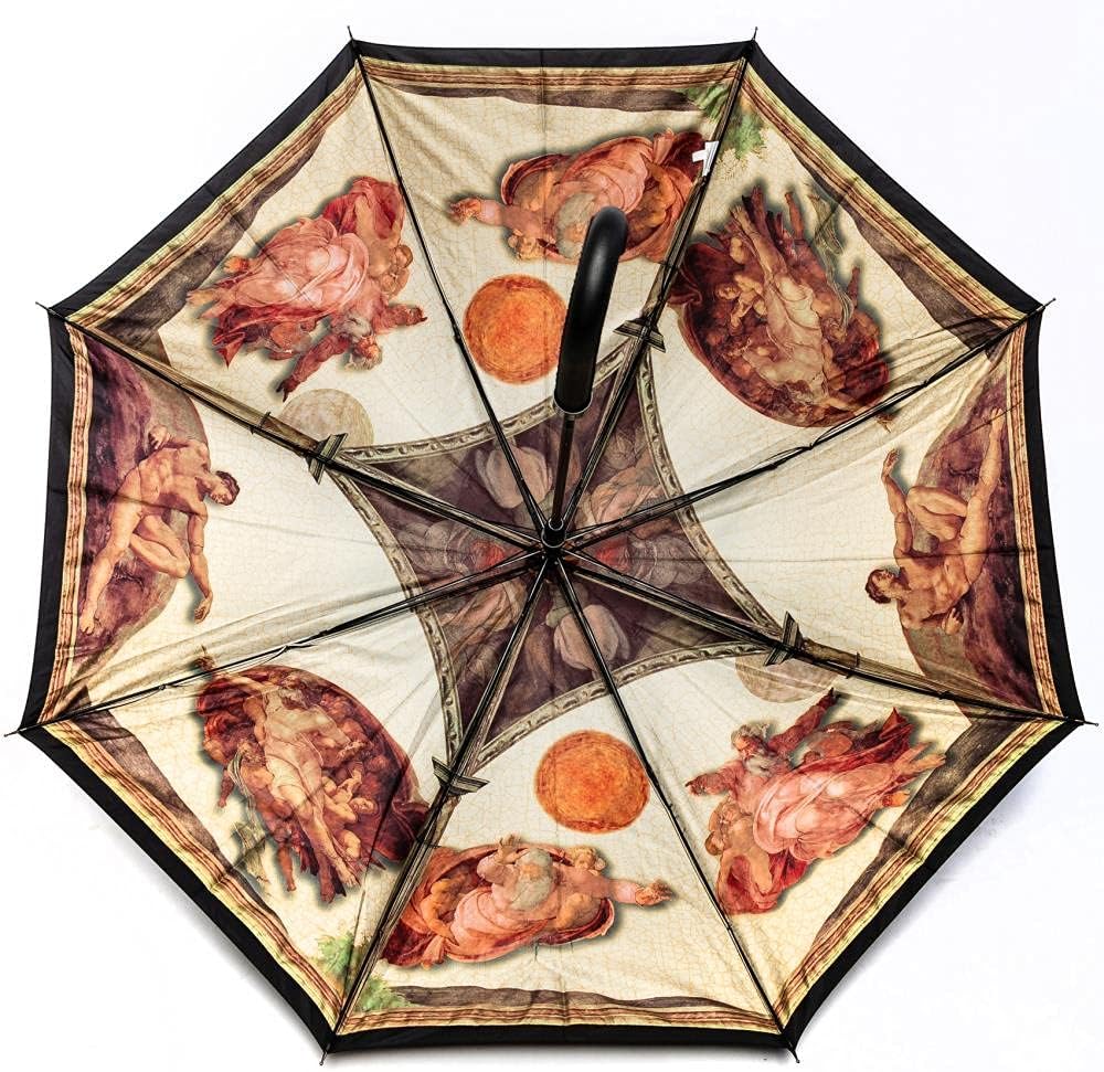 LUCKYWEATHER Regenschirm Stockschirm Damen/Herren Motiv Sixtinische Kapelle Auf-Automatik Double Lay