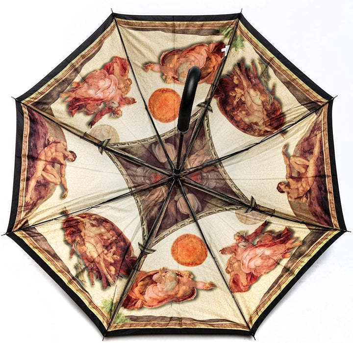 LUCKYWEATHER Regenschirm Stockschirm Damen/Herren Motiv Sixtinische Kapelle Auf-Automatik Double Lay