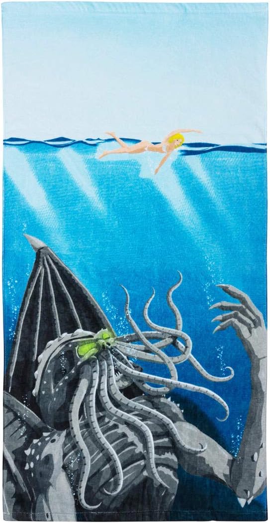 getDigital Cthulhu Badehandtuch - Grosses Strand Handtuch für Geeks, Nerds und Fantasy Fans - 140 x
