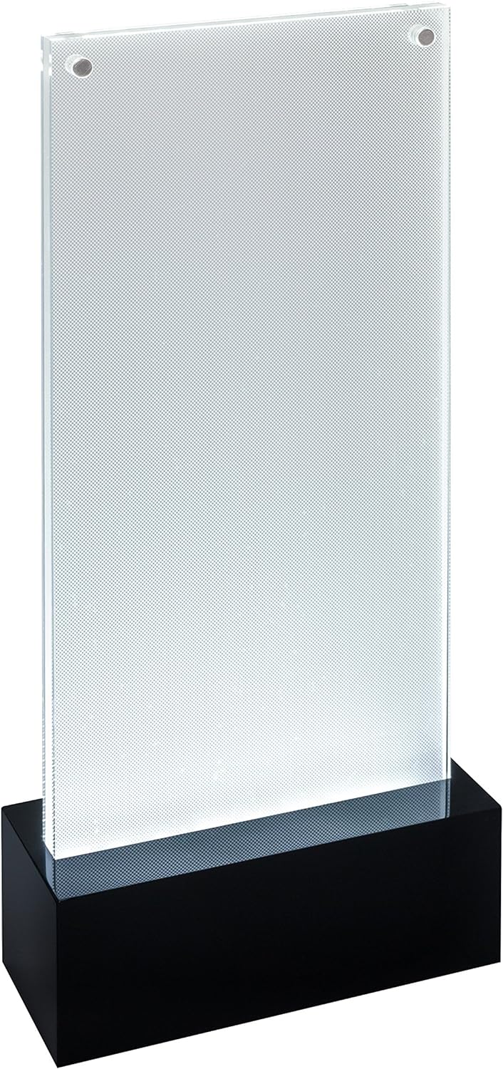 SIGEL TA424 Beleuchtbarer LED-Tischaufsteller für DIN lang, glasklar/schwarz, Acryl, DIN lang