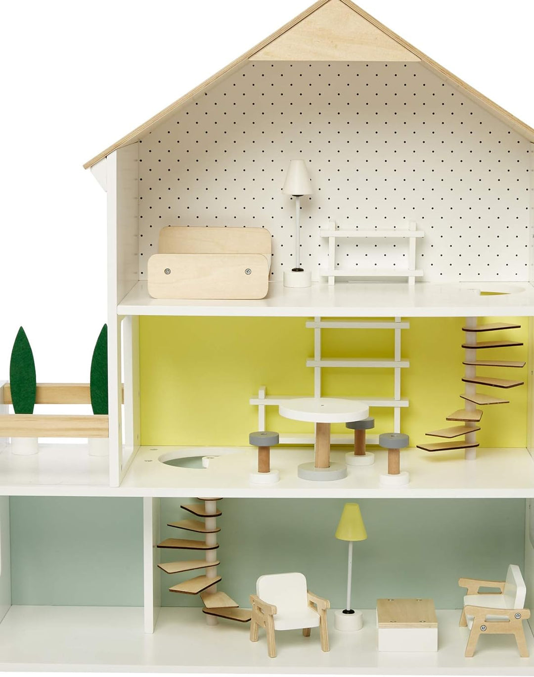 Vertbaudet Puppenhaus aus Holz, FSC® weiss/Natur ONE Size Einheitsgrösse Weiss/Natur, Einheitsgrösse