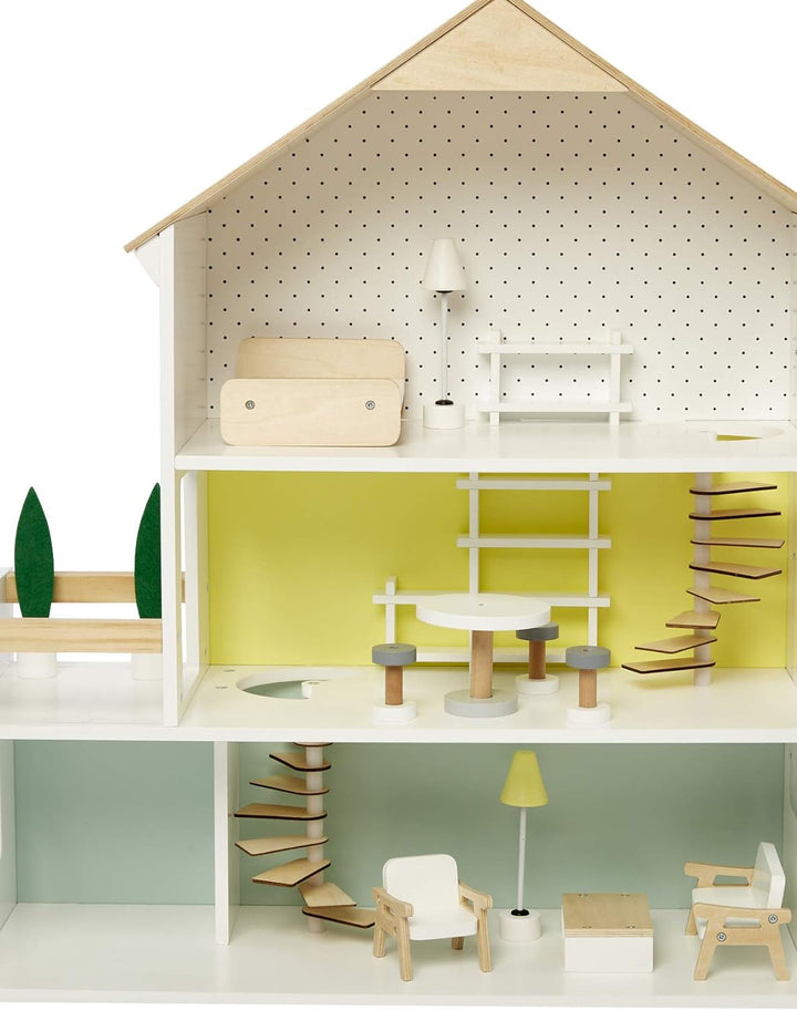 Vertbaudet Puppenhaus aus Holz, FSC® weiss/Natur ONE Size Einheitsgrösse Weiss/Natur, Einheitsgrösse