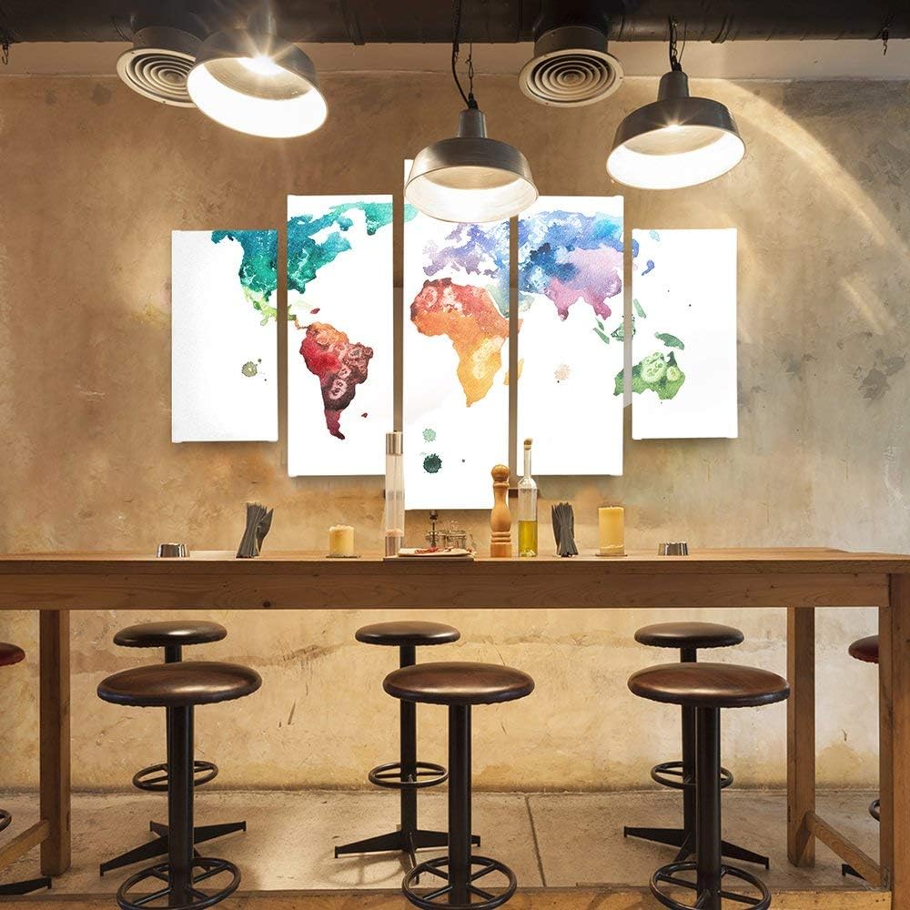 Feeby Frames, Leinwandbild Bilder Wand Bild - 5 Teile - Wandbilder Kunstdruck 200x100 cm, Typ A