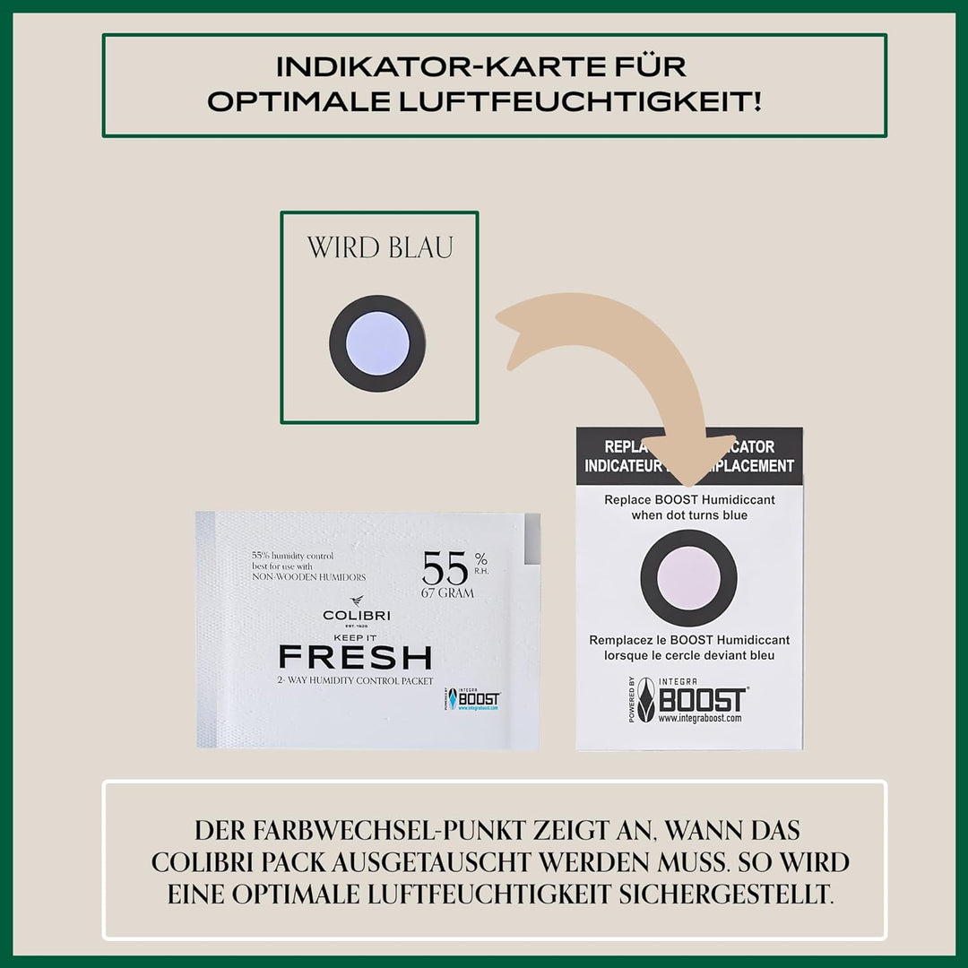 Colibri Fresh Feuchteausgleich-Pads - 12er Pack à 4g zur Lagerung von Zigarren, Musikblättern & mehr