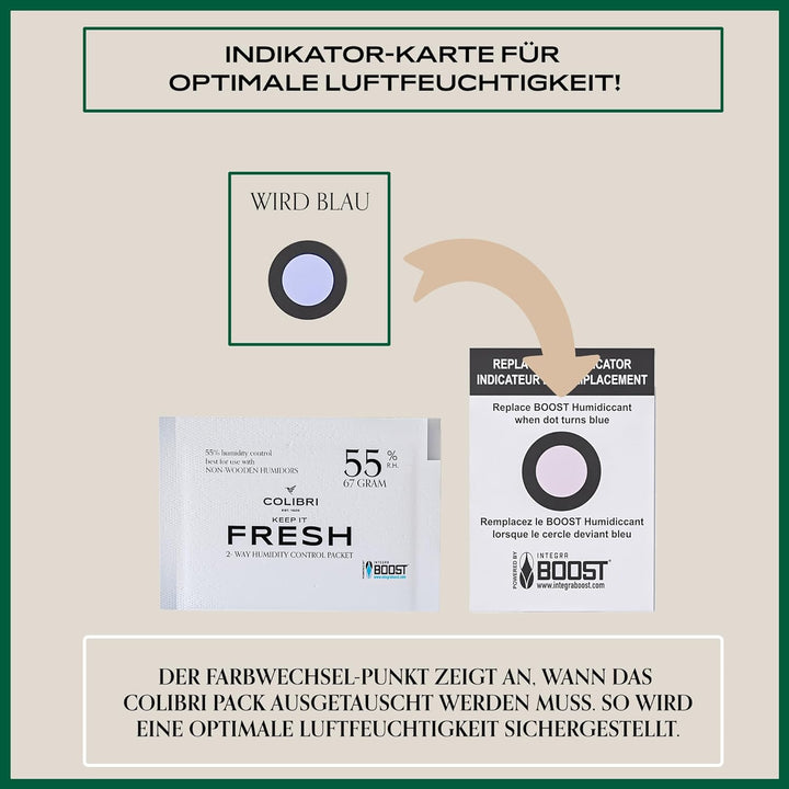 Colibri Fresh Feuchteausgleich-Pads - 12er Pack à 4g zur Lagerung von Zigarren, Musikblättern & mehr