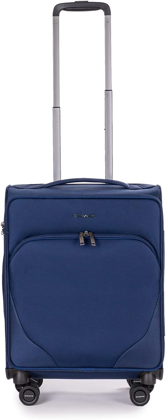 Stratic Mix Koffer Weichschale Reisekoffer Trolley Rollkoffer Handgepäck, TSA Kofferschloss, 4 Rolle