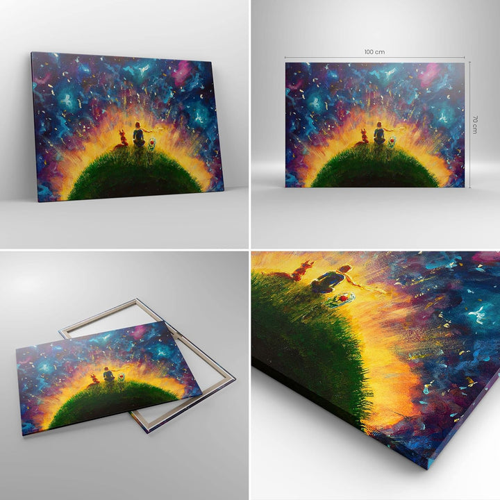 ARTTOR Bilder auf Leinwand 100x70cm Leinwandbild mit Rahmen Mann Natur Gross Wanddeko Bild Schlafzim
