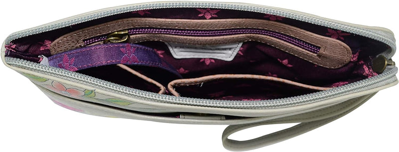 Anuschka Handbemalte 3-in-1 Clutch aus echtem Leder Regal Peacock, Regal Peacock