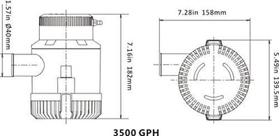 LIGHTEU®, Seaflo DC 12V 3500GPH Non-Automatic Bilgenpumpe Tauchwasserpumpe für Marineboote Yacht Woh