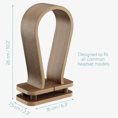 Navaris Universal Holz Kopfhörerhalter mit Kabelhalterung - Kopfhörer Halter Headset Halterung - Kop