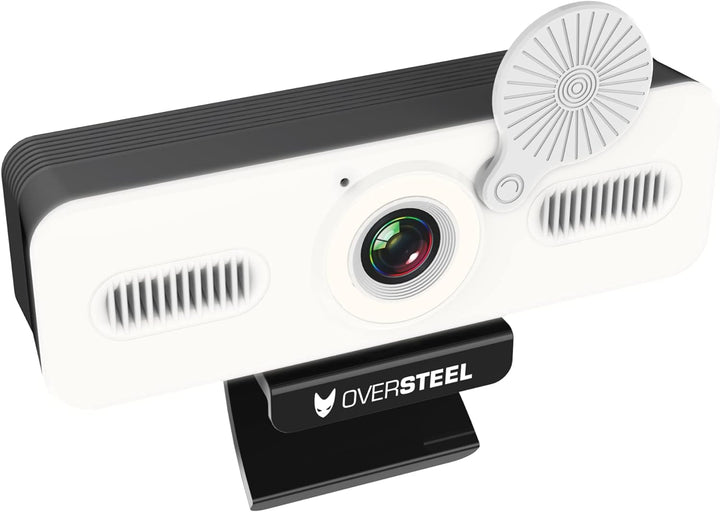 Oversteel - Bulat Webcam 1080P Full HD mit Mikrofon und Lichtring, 60fps, USB 2.0, Videoanrufe, Aufz