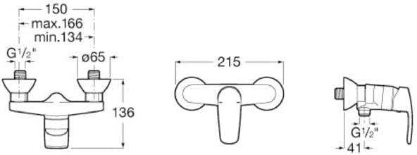 Roca a5 a2198 C00 Outdoor Einhebelmischer für Dusche