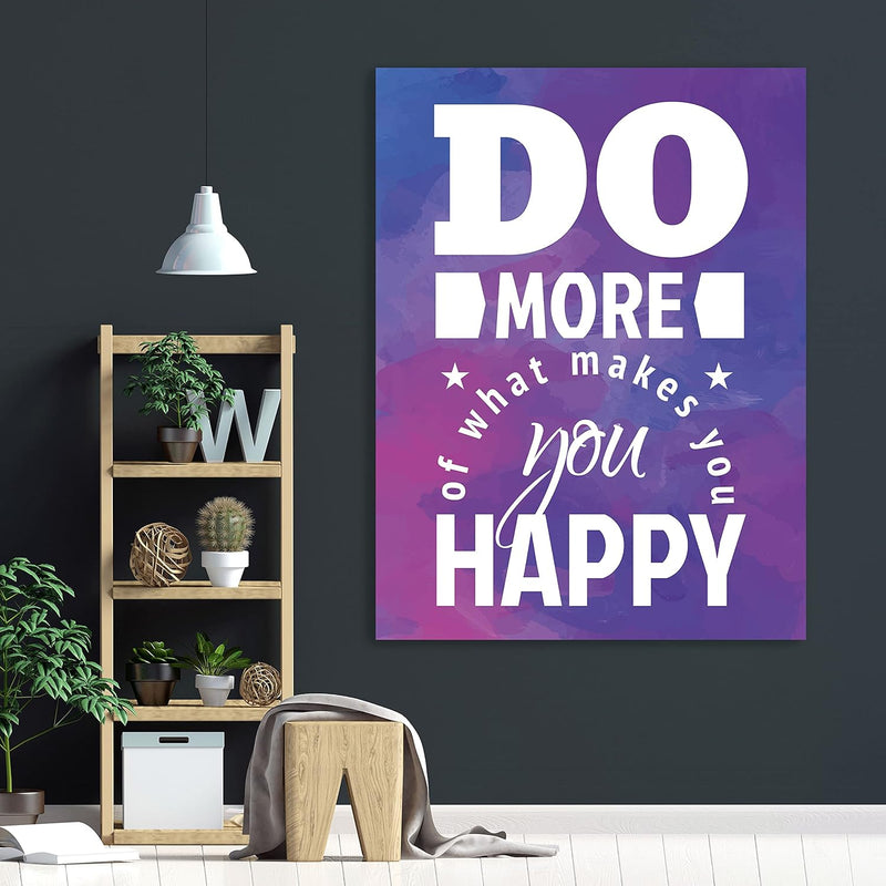 wandmotiv24 Deko Acrylglas Wand-Bild, Grösse 120x90cm, Hochformat, do More, Happiness, Pastell, Bild