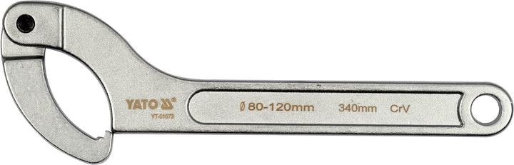 Yato Profi verstellbarer Gelenk-Hakenschlüssel mit Nase für Nutmuttern Auswahl 15-180mm Gelenk Schlü