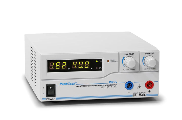 PeakTech Ahrensburg 1565 - Labor Schaltnetzteil DC 1-16 V / 0-40 A mit USB, Vollständige Fernsteueru
