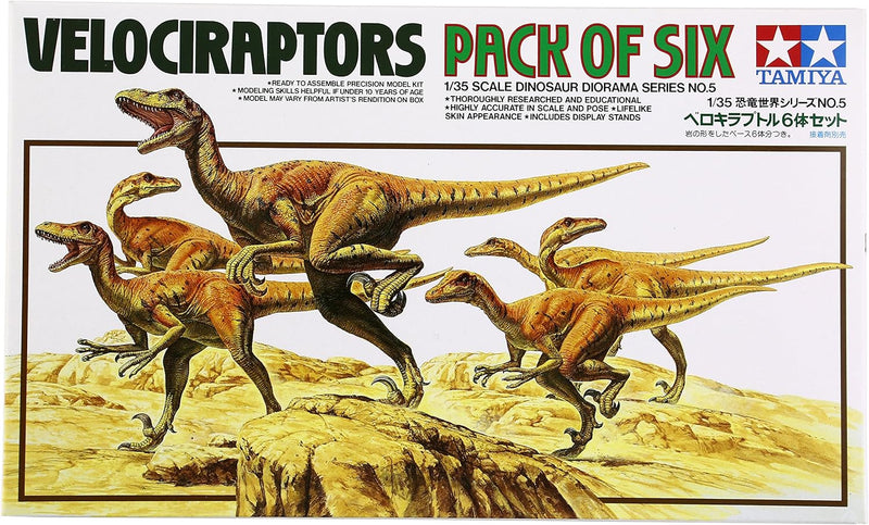 TAMIYA 60105-1:35 Velociraptors Pack of Six