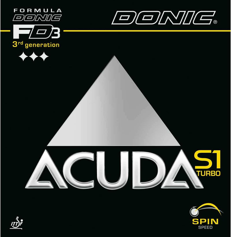 DONIC Belag Acuda S1 Turbo Schwarz 2,0 mm, Schwarz 2,0 mm