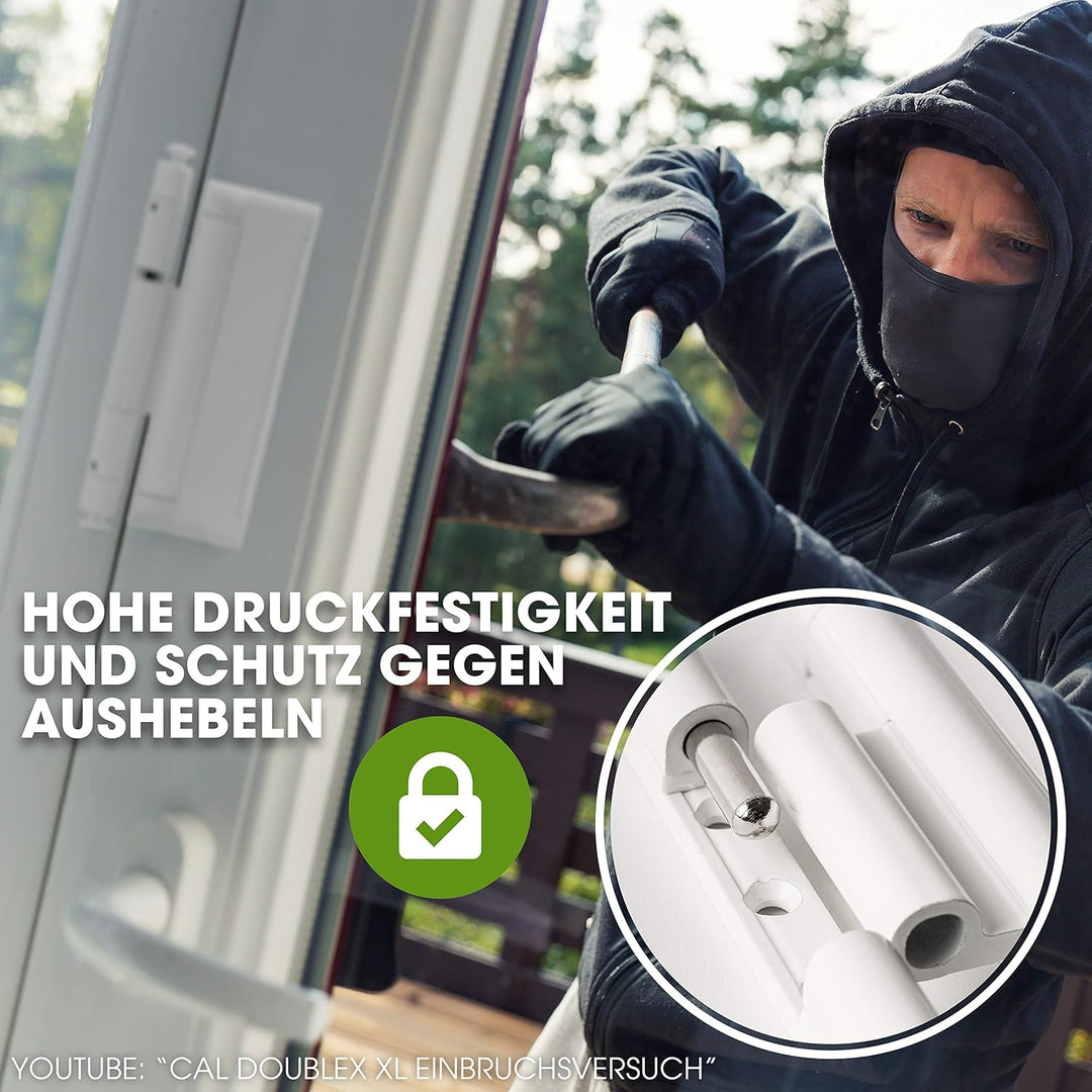 Cal Doublex XL - Fenstersicherung gegen Einbruch, auch für Balkontür, Terassentür Einbruchschutz (we