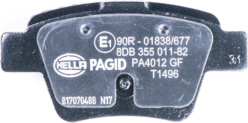 HELLA PAGID 8DB 355 011-821 Bremsbelagsatz - T1496 - Dicke/Stärke: 17.6mm - Bremssystem: Bosch - nic