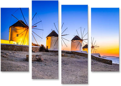 Bild auf Leinwand Mykonos Griechenland Kato Mili Ikonische Windmühle Griechische Insel Mikonos Kykla