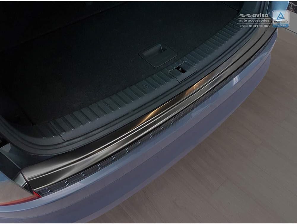 Schwarz Edelstahl Heckstossstangenschutz kompatibel mit Skoda Kodiaq 2017-2021 & FL 2021 Inkl. RS &