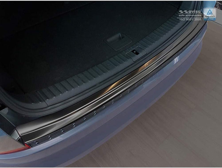 Schwarz Edelstahl Heckstossstangenschutz kompatibel mit Skoda Kodiaq 2017-2021 & FL 2021 Inkl. RS &