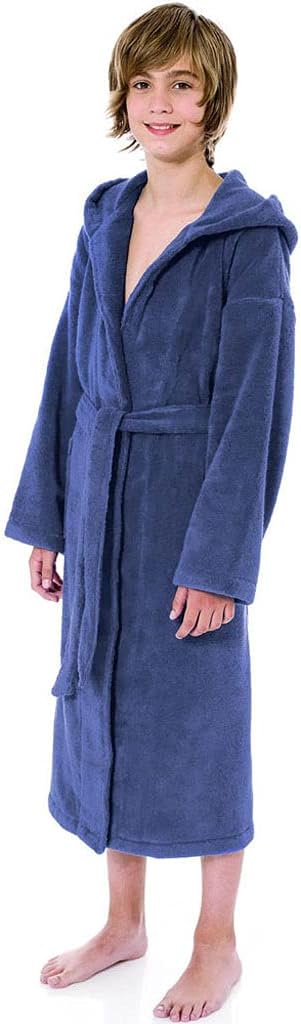 Egeria Maurice navy Bademantel für Kinder 140 100% Baumwolle Zero Twist Navy 140, Navy 140