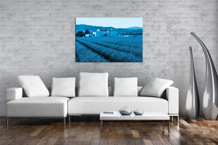 deyoli beeindruckendes Lavendelfeld in Frankreich Format 80x60 Effekt: Monocrome Blau als Leinwandbi