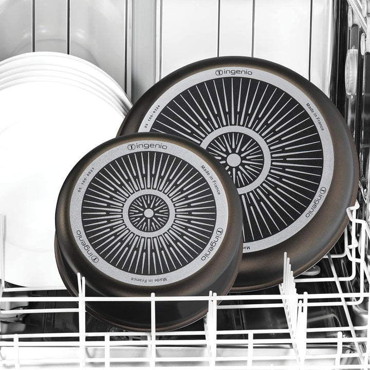 Tefal Ingenio Easy Plus Pfannen-Set, 24/28 cm, abnehmbarer Griff, stapelbar, Antihaftbeschichtung, f