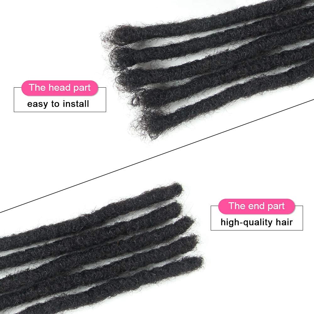 Permanent Echthaar Dreadlock Extensions 20 Stränge Handgemachte Crochet Real Hair Loc Extensions (8