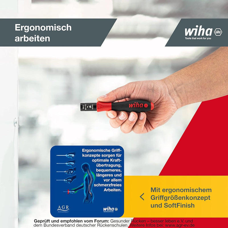 Wiha verstellbarer Drehmoment Schraubendreher TorqueVario®-S(36850) variabel einstellbar I 0,1-0,6Nm