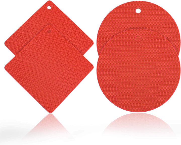 Kochblume Wabenuntersetzer Eckig & Rund 4er Set | Hitzeschutz | Als Untersetzer oder Topflappen | Pr